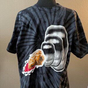 SLIM CHICKENS - RARE Black Tie-Dye Graphic Employee Tee - Pop Art - Unisex L